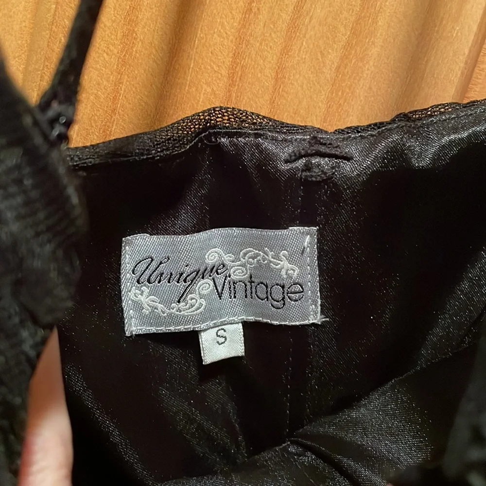Unique Vintage Black Polka Dot Dress - Picture 2 of 10